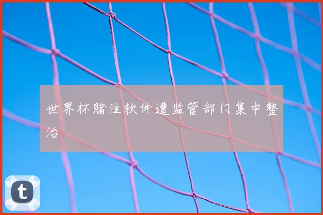 世界杯赌注软件遭监管部门集中整治