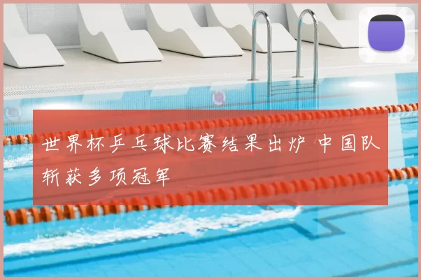 世界杯乒乓球比赛结果出炉 中国队斩获多项冠军